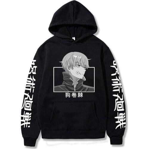Jujutsu Kaisen Hoodies Toge Inumaki Anime Print Pullover Sweatshirt Men Harajuku Long Sleeve Fashion Streetwear Tops