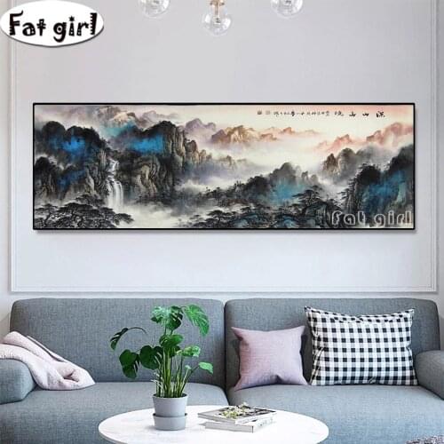 DIY Needlework Diamond Embroidery Landscape Painting Diamond Painting Handmade Gift Mosaic Chinese Style Picture Of Rhinestones