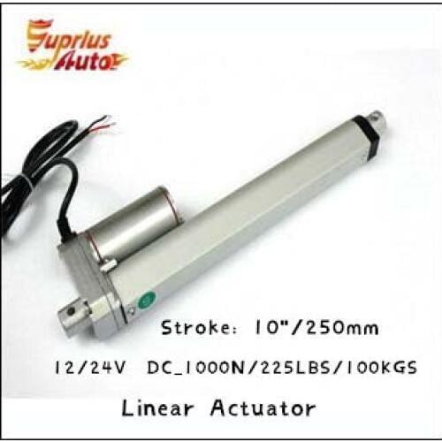 Low Price : 12V/24V DC ,10inch/250mm, 1000N/100kgs load linear actuators For cars By Express with mounting brackets