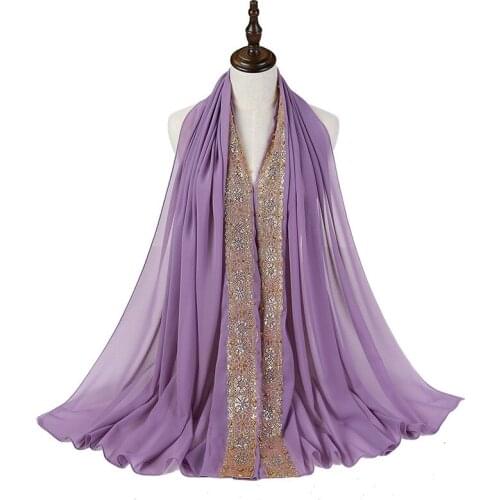 2021 New Womens Pearl Lace Headscarf Monochrome Womens Head Scarf Malaysian Fashion Scarf