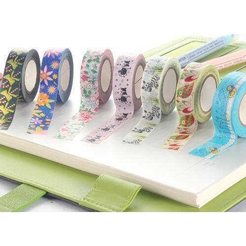New cartoon Japanese decorative office craft adhesive washi tape/masking tape for personal diary planner stationery 15mm*10m