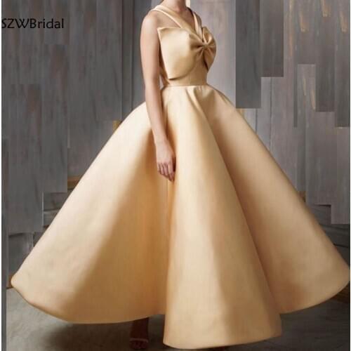 New Arrival V Neck Ball gown Muslim evening dress 2021 abiye caftan mariage Formal dress Party Arabic evening gown avondjurk