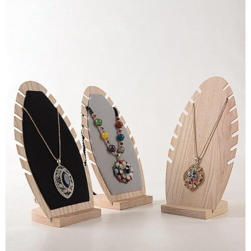 New style Black/Gray/Cream color Velvet 7 Pair Slots Necklace Organizer Display Showcase Holder with Stand Storage Holders Racks