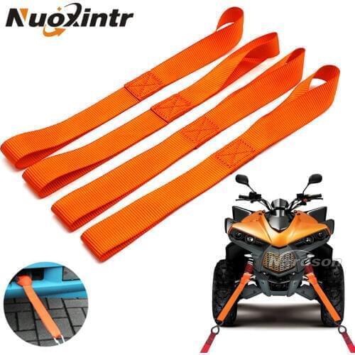 Nuoxintr 4pcs Universal Soft Loops Car Motorcycle Towing Ropes Tie Down Straps Prevent Scratches Motocross Motorbike ATV