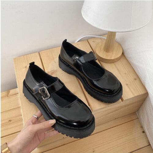 Lisapie Lolita Shoes Size 33 Japanese Style High Heel Platform Leather Shoes College Student Jk Uniform Cosplay Costume Shoes