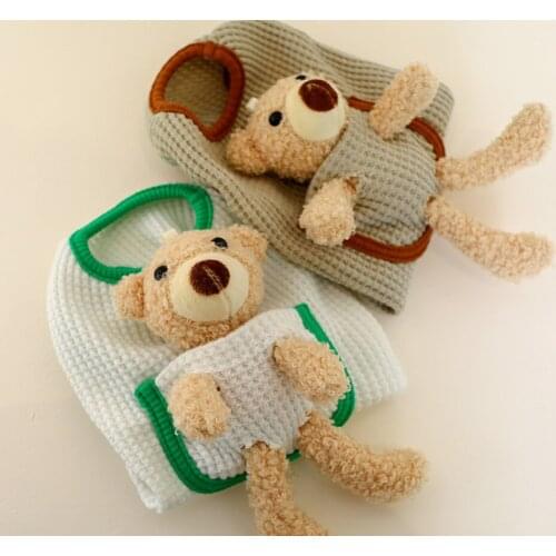 Pet clothes spring and summer small and medium dog clothes cat clothes Cream Waffle bear Pocket Vest XS-XL