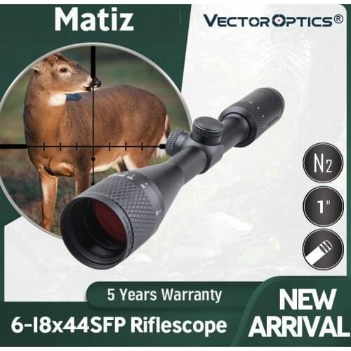 Vector Optics Matiz 6-18x44 Hunting Rifle Scope 1 Inch 25.4mm Optical Riflescope AOE BDC Reticle .22LR .177HMR Fits Varmint Hunt