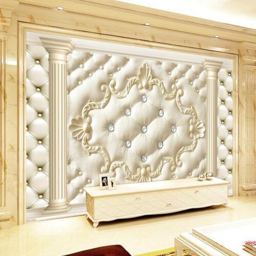 European Style Roman Column Soft Roll Diamond Mural Wallpaper Living Room Luxury Wall Covering Waterproof Home Decor Wall Cloth