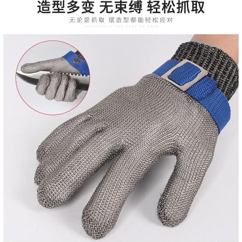 Cut-resistant gloves Stainless steel grade 5 steel wire plus PE steel ring iron gloves Cut-resistant metal slaughter and repair