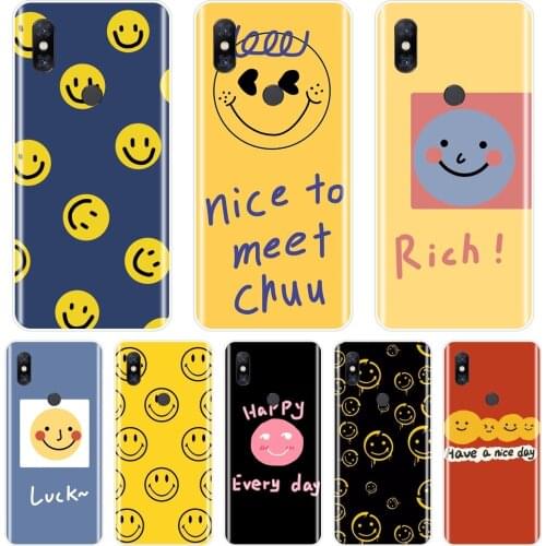 For Xiaomi Mi Max Mix 1 2 2S 3 Case Silicone Yellow Smile Cute Luck Kawaii Quotes Back Cover For Xiaomi Mi Note 1 2 3 Phone Case
