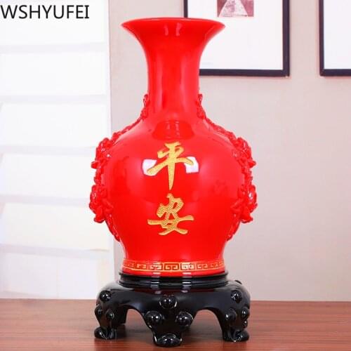 Chinese Style Fengshui Pingan Lucky Bottle Resin Statue Home Decor Living Room Decorations Entrance Ornament Birthday Present