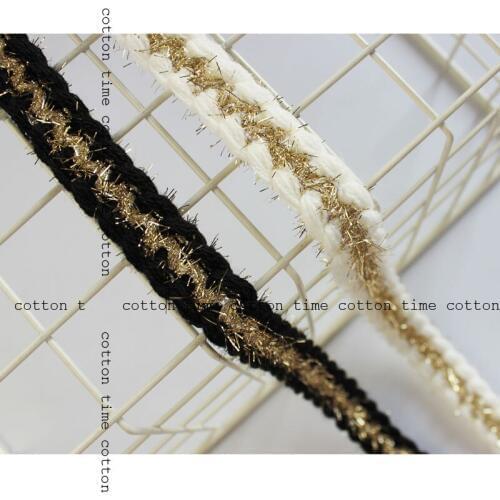 5yards/lot Golden Braid Rope Black and white Sewing Accessory braided rope Twisted Golden Cords Brand style Craft Decor Ropes