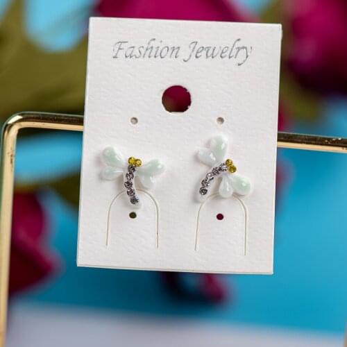 High-quality ceramic stud earrings with rhinestone anti-allergic ear acupuncture #LZ525 aretes damas bijoux