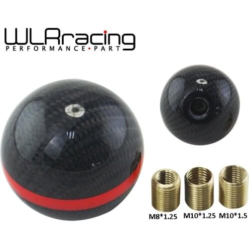 WLR RACING - Real Carbon Fiber Gear Shift Knob Manual Automatic Spherical Shift Knob For Honda Acura/TOYOTA/NISSAN GSK06-0CF