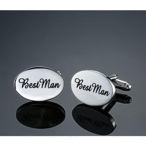 DY The new high quality oval White Enamel logo Best Man Cufflinks fashion Mens French shirt Cufflink wholesale