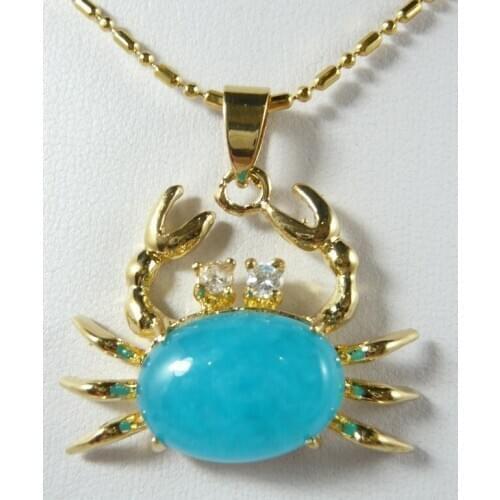 13*18mm light blue Jade crab pendant