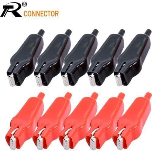 2 PCS Sheathed Alligator Clips Electrical DIY Test Leads Alligator Double-Ended Crocodile Clips Roach Electrical Jumper Wire