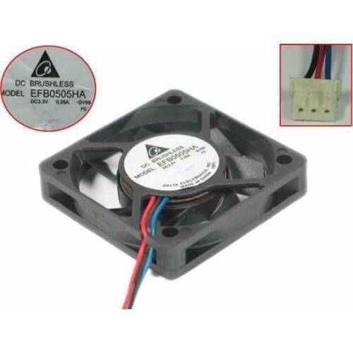 Delta Electronics EFB0505HA -SV65 DC 3.3V 0.25A 50x50x10mm 3-wire Server Cooler Fan