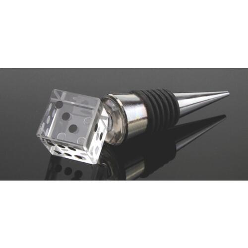 50pcs/lot+Unique Wedding Gift High Quality K9 Crystal Dice Bottle Stopper Bridal Shower Favors For Male Guests SN058