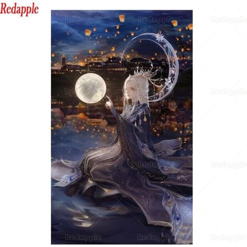 Diamond Painting Fantasy art, goddess of the moon Cross Stitch Diamond Mosaic Picture Embroidery crystal Beaded Handicraft
