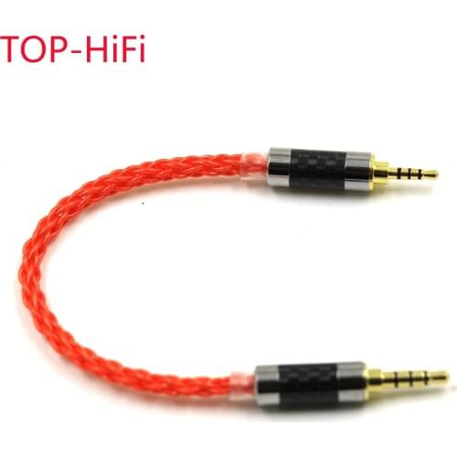 TOP-HiFi 2.5mm TRRS Balanced Male to 3.5mm TRRS Balanced Male UPOCC Silver Plated Audio Aux Cord Audio Adapter Cable