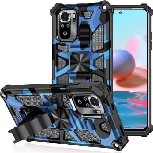 Magnetic Kickstand Case For Xiaomi Redmi Note 10 Pro POCO X3 NFC Note 9 8 7 7A Y3 10S 9A 9C CC9E PC+TPU Shockproof Phone Cover
