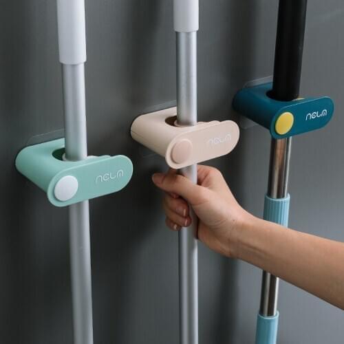 Non-marking mop holder broom card holder mop clip hook non-marking free punching mop clip bathroom wall mount