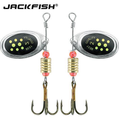 JACKFISH fishing spoon lure spinner bait 3g fishing wobbler Hard baits Fishing Lure Bass Hard Baits Spoon With Treble hook
