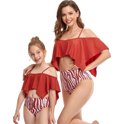 Custom parent child swimsuit kids bikini woman swimwear bathing suit women swimwear family swimwear RYSW2101
