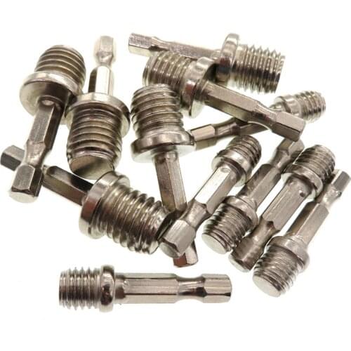 Hot ！1/4 Hexagon Connecting Rod Adapter Drill Chuck M14 Polishing Disc Connectin Hexagon Connecting Rod Metal Drilling Accessory