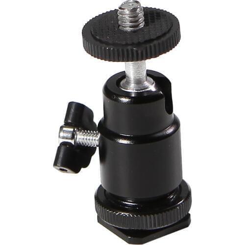Meking 1/4" Screw Hot Shoe Mount With Mini Ball Head for DSLR Camera Video LED Light Magic Arm Cellphone Holder Stand For Camera