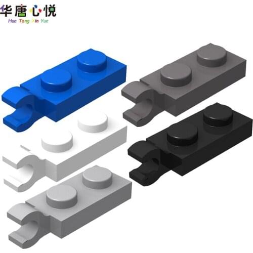MOC High-Tech Spare Bricks Compatible Assembles Particles 63868 1x2 Single Side With Longitudinal Clamping Plate Toys For Child