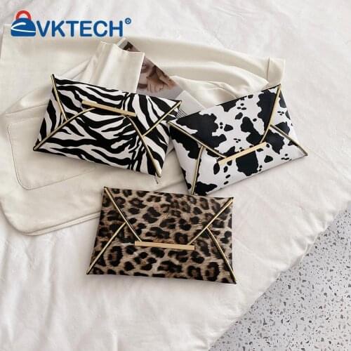 Fashion Women Leopard Zebra Cow Animal Printing PU Leather Day Clutches Ladies Casual Large Capacity Handbags Purse Envelope Bag