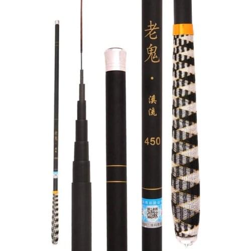 Travel Fishing Rod Set 4.5m 4.8m 5.4m 6.3m 7.2m Carp Hand Rod Carbon Ultralight 28 Tone Braided Grip Stream Rod
