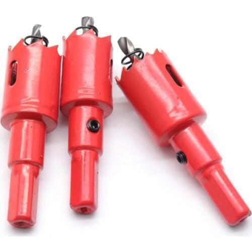 Pack of 3 HHS Drill Bit Hole Saw Set Hole Opener for Plate Hole, Home Wood, Fire Pipe-3 Size 24mm+26mm+28mm (24mm 26mm 28mm)