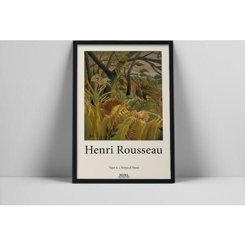 Henri Rousseau《Tiger in a Tropical Storm》Museum Of Modern Art Exbhibition Print Wall Decor Primitivism Artwork Home Decoration