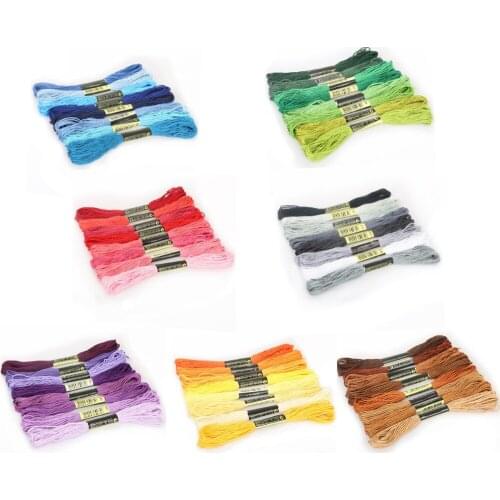 Threads Cross Stitch Cotton Embroidery 8Pcs/lot 7.5m length Similar DMC Threads For DIY Sewing Tools Accessories Multi Colors