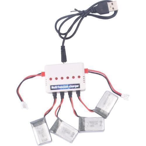 4pcs 3.7V 250mah Official Battery and 1to 6 Charger for Syma X11 X11C Rc Quadcopter Drone Spare Parts