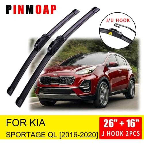 For KIA Sportage QL 2016 2017 2018 2019 2020 Front Wiper Blades Brushes Cutter Accessories U J Hook