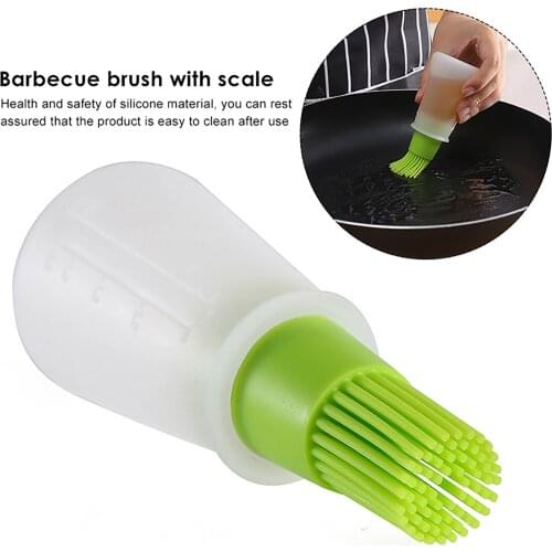 Silicone Oil Bottle Brush BBQ Grill Liquid Barbecue Tool with Lid Portable for Baking Pastry Cake Cooking Honey Sauce Kitchen