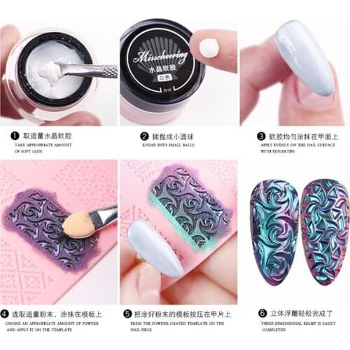 Nail Art Printing Silicone Template 3D Manicure Relief Soft Mold Nail Beauty Accessories for Nail Painting NE