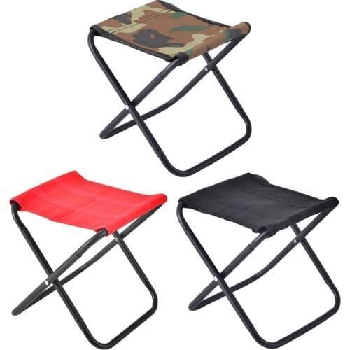 Portable Camping Chair Steel Pipe Folding Stool Lightweight Seat Chair For Outdoor Camping Picnic Fishing Barbecue Travel Touris