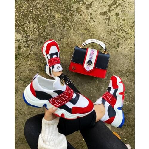 Miss Melisa Shoes and Bag stylish TMY sneakers bag set Code S112