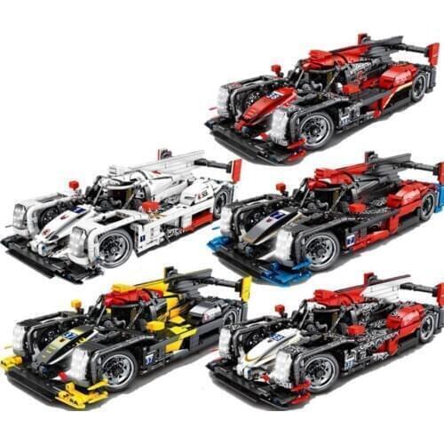 Technical 1:14 scale building block car 24 HEURES DU MANS china legend jackie chan dc racing team model vehicle bricks toys