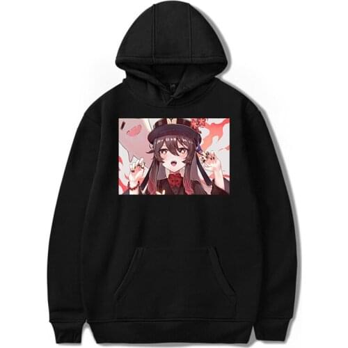Genshin Impact Hu Tao Kawaii Hoodie Aesthetic Loose Fashion Printed Clothes Harajuku Clothing Casual Streetwear Women Sweatshirt