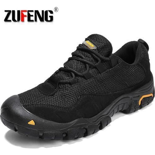 Outdoor Men Hiking Shoes Genuine Leather Antiskid Desert Jungle Trekking Athletic Sport Shoes Hunting Male Climbing Sneakers
