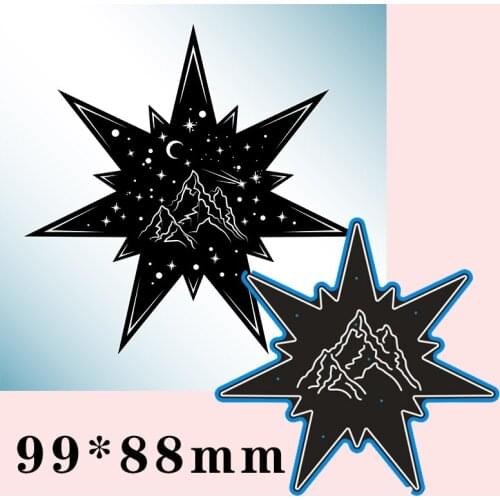 Cutting Dies Mountain In The Stas Metal and Stamps Stencil for DIY Scrapbooking Photo Album Embossing Paper Card 99*88mm
