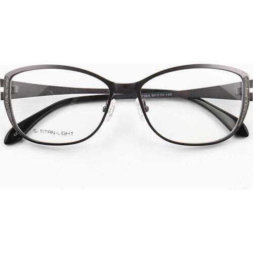 YOUTOP New Arrival Womens Myopia transparent glasses Femals Fashion Eyeglasses Striped Stainless Steel eyewear Frame 7069