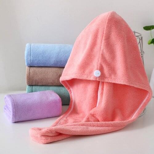 Microfiber Shower Cap Towel Bath Hats for women Dry Hair Cap Quick Drying Soft for Lady Turban Head Wrap Available In Multiple C