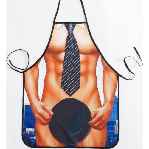 BBQ Cooking Kitchen Black Bib Aprons for Women Men Chef Gifts,1Pc Sexy Funny Novelty Naked Kitchen Cooking BBQ Party Apron